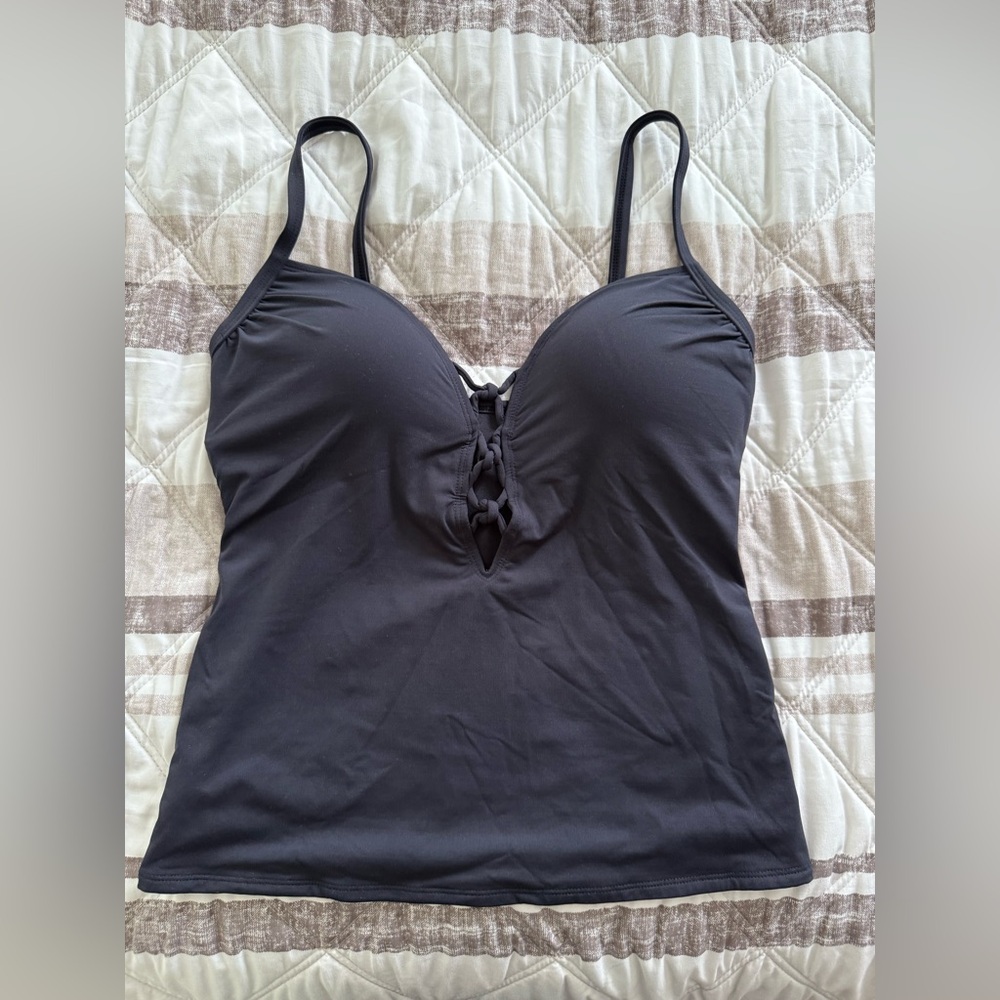 Black Lace-Up Tank Top